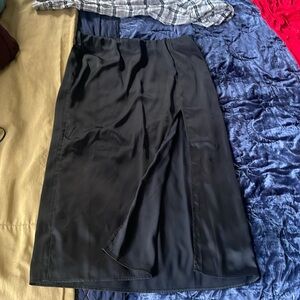 Black satin skirt